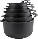 COOK WITH COLOR Nesting Plastic Mixing Bowl Set with Pour Spouts and Handles, 4 Piece Non-Slip
