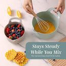 COOK WITH COLOR Nesting Plastic Mixing Bowl Set with Pour Spouts and Handles, 4 Piece Non-Slip