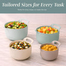 COOK WITH COLOR Nesting Plastic Mixing Bowl Set with Pour Spouts and Handles, 4 Piece Non-Slip