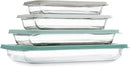 Cook with Color 8-Piece Glass Baking Dish Set with Ombre Lids, Rectangular Bakeware with Airtight Storage Lids