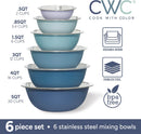 COOK WITH COLOR Stainless Steel Mixing Bowls Set - Nesting Bowls, 6 Pieces