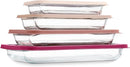 Cook with Color 8-Piece Glass Baking Dish Set with Ombre Lids, Rectangular Bakeware with Airtight Storage Lids