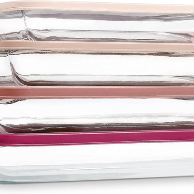 Cook with Color 8-Piece Glass Baking Dish Set with Ombre Lids, Rectangular Bakeware with Airtight Storage Lids