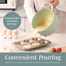 COOK WITH COLOR Nesting Plastic Mixing Bowl Set with Pour Spouts and Handles, 4 Piece Non-Slip
