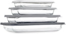 Cook with Color 8-Piece Glass Baking Dish Set with Ombre Lids, Rectangular Bakeware with Airtight Storage Lids