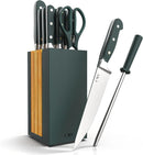 COOK WITH COLOR 14 Pieces Kitchen Knife Block Set, Knives for Kitchen, Forged Cutlery with Razor-Sharp High Carbon Steel Blades, Magnetic Block