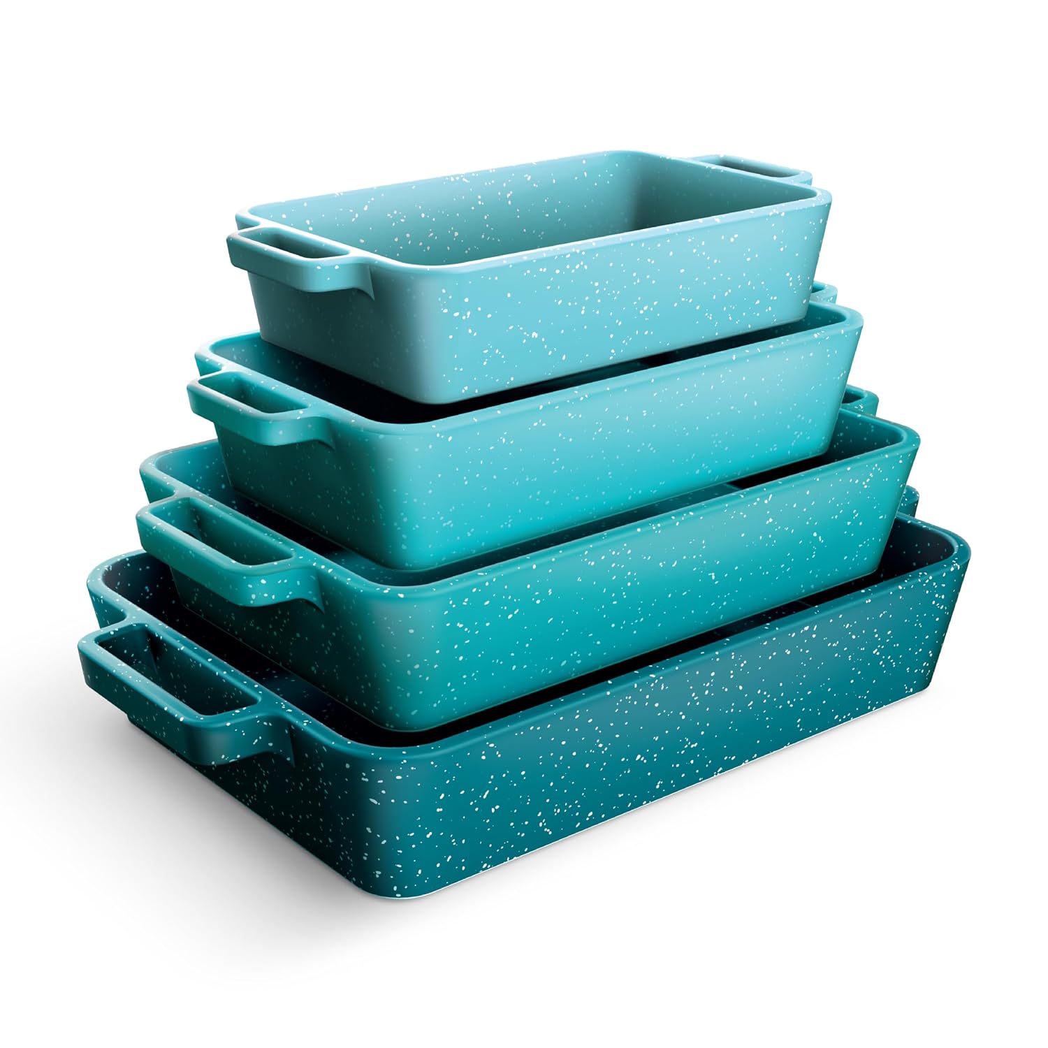 COOK WITH COLOR Ceramic Bakeware Set of 4, Porcelain Casserole Dishes with Handles, Oven Safe for Lasagna, Baking, Roasting & Serving