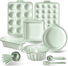 COOK WITH COLOR 17 Pc. Silicone Baking Pan Set - Non-Stick & Easy Clean Silicone Muffin Pans for Baking with Sturdy Metal Frame for Stability, Flexible Cake Molds, Includes Measuring Cups and Spoons