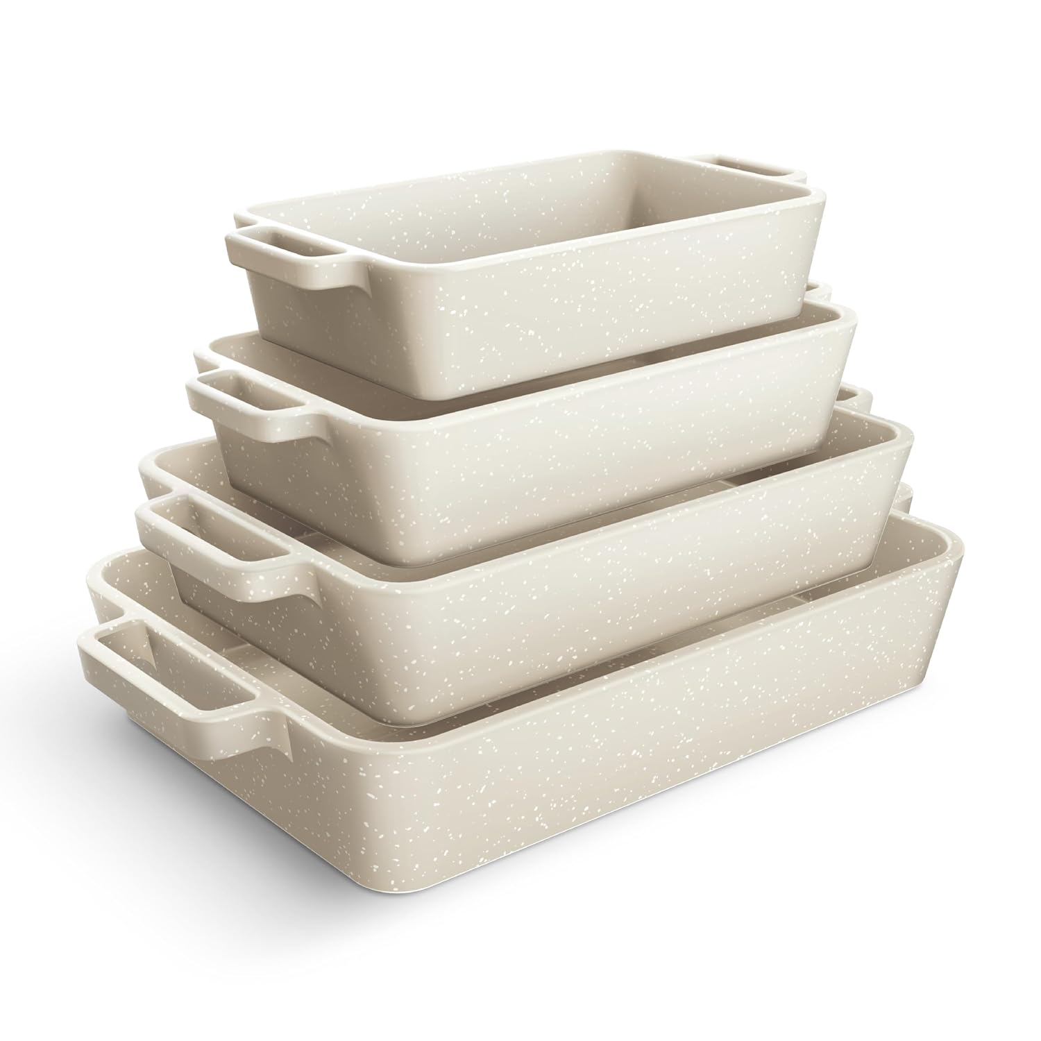 COOK WITH COLOR Ceramic Bakeware Set of 4, Porcelain Casserole Dishes with Handles, Oven Safe for Lasagna, Baking, Roasting & Serving