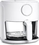 COOK WITH COLOR Colorful 1200W 4Qt Air Fryer: Glass Basket, Dishwasher Safe, 60min Timer, 6 Presets, Temp Control 175F-400F, 4 QT