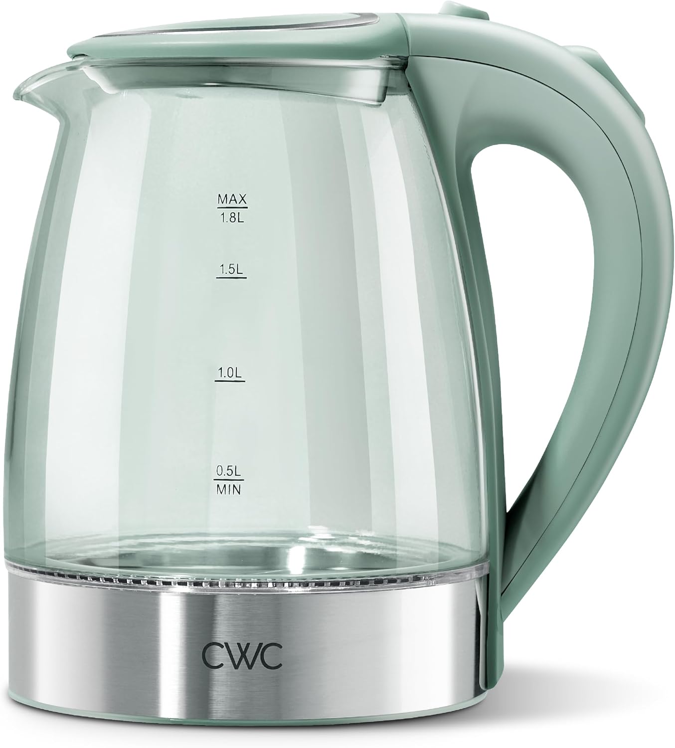 COOK WITH COLOR Electric Stained Glass Tea Kettle, 1.9L Cordless Hot Water Boiler, 1200W Rapid Boil, Auto Shutoff & Boil Dry Protection, BPA-Free, Sleek Countertop Design