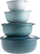 COOK WITH COLOR Prep Bowls with Lids- Wide and Deep Nesting Plastic Small Mixing Bowl Set with Lids