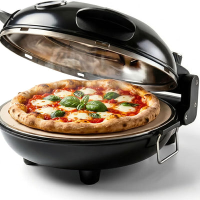 Cook With Color Electric Countertop Pizza Oven, Indoor Crispy Crust Pizza Maker, 12 Inch Pizza Oven with Ceramic Stone, Heats up to 800°F, Dual Temperature Control, Includes Pizza Peel