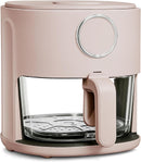 COOK WITH COLOR Colorful 1200W 4Qt Air Fryer: Glass Basket, Dishwasher Safe, 60min Timer, 6 Presets, Temp Control 175F-400F, 4 QT