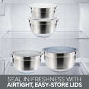 COOK WITH COLOR Stainless Steel Mixing Bowls Set with Lids - Nesting Bowls with Non-Slip Bottom, 12 Pieces