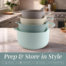 COOK WITH COLOR Nesting Plastic Mixing Bowl Set with Pour Spouts and Handles, 4 Piece Non-Slip