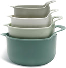COOK WITH COLOR Nesting Plastic Mixing Bowl Set with Pour Spouts and Handles, 4 Piece Non-Slip