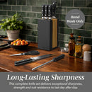COOK WITH COLOR 14 Pieces Kitchen Knife Block Set, Knives for Kitchen, Forged Cutlery with Razor-Sharp High Carbon Steel Blades, Magnetic Block