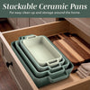 COOK WITH COLOR Ceramic Bakeware Set of 4, Porcelain Casserole Dishes with Handles, Oven Safe for Lasagna, Baking, Roasting & Serving