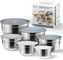 COOK WITH COLOR Stainless Steel Mixing Bowls Set with Lids - Nesting Bowls with Non-Slip Bottom, 12 Pieces