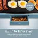 OOK WITH COLOR Electric Griddle 1200W, Nonstick Surface for Pancakes, Burgers, Eggs & More, Removable Temperature Control, Slide-Out Drip Tray, 10" x 16" Cooking Area