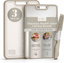 COOK WITH COLOR Titanium Cutting Board for Kitchen, 3 Pc Cutting Board Set with Knife, Double Sided Food Grade, Pure Titanium, Easy to Clean