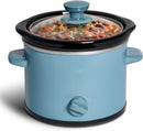 COOK WITH COLOR 2QT Mini Electric Round Slow Cooker - Adjustable Settings, Removable Stoneware Pot, Tempered Glass Lid, Dishwasher Safe, Cool-Touch Side Handles