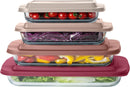 Cook with Color 8-Piece Glass Baking Dish Set with Ombre Lids, Rectangular Bakeware with Airtight Storage Lids