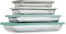 Cook with Color 8-Piece Glass Baking Dish Set with Ombre Lids, Rectangular Bakeware with Airtight Storage Lids