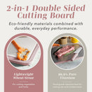 COOK WITH COLOR Titanium Cutting Board for Kitchen, 3 Pc Cutting Board Set with Knife, Double Sided Food Grade, Pure Titanium, Easy to Clean