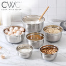 COOK WITH COLOR Stainless Steel Mixing Bowls Set with Lids - Nesting Bowls with Non-Slip Bottom, 12 Pieces