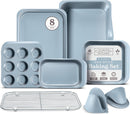 Country Kitchen Nonstick Stackable Bakeware Set - Deluxe Heavy Duty, Durable, Easy Release Baking Set, 8 Pcs