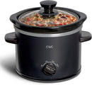 COOK WITH COLOR 2QT Mini Electric Round Slow Cooker - Adjustable Settings, Removable Stoneware Pot, Tempered Glass Lid, Dishwasher Safe, Cool-Touch Side Handles