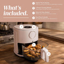 COOK WITH COLOR Colorful 1200W 4Qt Air Fryer: Glass Basket, Dishwasher Safe, 60min Timer, 6 Presets, Temp Control 175F-400F, 4 QT