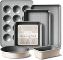 Country Kitchen 6-Piece Nonstick Carbon Steel Bakeware Set, Heavy-Duty Baking Pans, BPA & Phthalate Free