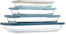 Cook with Color 8-Piece Glass Baking Dish Set with Ombre Lids, Rectangular Bakeware with Airtight Storage Lids