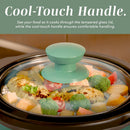 COOK WITH COLOR 2QT Mini Electric Round Slow Cooker - Adjustable Settings, Removable Stoneware Pot, Tempered Glass Lid, Dishwasher Safe, Cool-Touch Side Handles