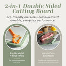 COOK WITH COLOR Titanium Cutting Board for Kitchen, 3 Pc Cutting Board Set with Knife, Double Sided Food Grade, Pure Titanium, Easy to Clean
