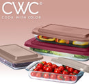 Cook with Color 8-Piece Glass Baking Dish Set with Ombre Lids, Rectangular Bakeware with Airtight Storage Lids