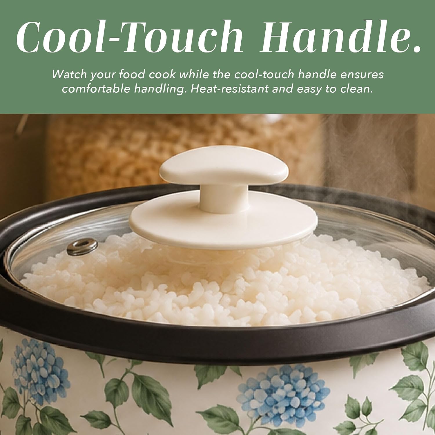 COOK WITH COLOR 6 Cup Rice Cooker 300W - Effortless Cooking and Perfectly, Cooks 3 Cups of Raw Rice for 6 Cups of Cooked Rice
