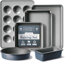 Country Kitchen 6-Piece Nonstick Carbon Steel Bakeware Set, Heavy-Duty Baking Pans, BPA & Phthalate Free