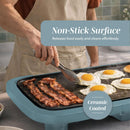 OOK WITH COLOR Electric Griddle 1200W, Nonstick Surface for Pancakes, Burgers, Eggs & More, Removable Temperature Control, Slide-Out Drip Tray, 10" x 16" Cooking Area