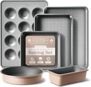 Country Kitchen 6-Piece Nonstick Carbon Steel Bakeware Set, Heavy-Duty Baking Pans, BPA & Phthalate Free