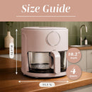 COOK WITH COLOR Colorful 1200W 4Qt Air Fryer: Glass Basket, Dishwasher Safe, 60min Timer, 6 Presets, Temp Control 175F-400F, 4 QT