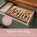 COOK WITH COLOR 6-Piece Kitchen Tool Set with Acacia Wood Cutting Board, Can Opener, Pizza Cutter, Garlic Press, Scoop & Peeler