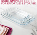 Cook with Color 8-Piece Glass Baking Dish Set with Ombre Lids, Rectangular Bakeware with Airtight Storage Lids