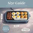 OOK WITH COLOR Electric Griddle 1200W, Nonstick Surface for Pancakes, Burgers, Eggs & More, Removable Temperature Control, Slide-Out Drip Tray, 10" x 16" Cooking Area
