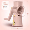 COOK WITH COLOR Rotary Cheese Grater with Handle & Suction Base, Hand Crank, 5 Blades, Manual Vegetable Chopper and Mandolin