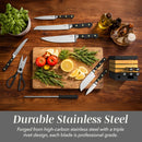 COOK WITH COLOR 14 Pieces Kitchen Knife Block Set, Knives for Kitchen, Forged Cutlery with Razor-Sharp High Carbon Steel Blades, Magnetic Block