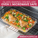 Cook with Color 8-Piece Glass Baking Dish Set with Ombre Lids, Rectangular Bakeware with Airtight Storage Lids